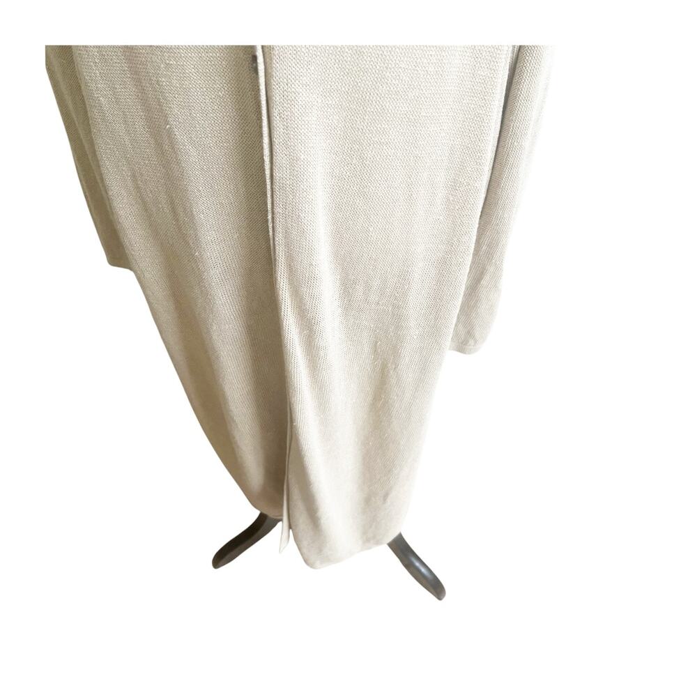 J.Jill Longline Cardigan Women 4X Tan Knit Linen Blend V-Neck Button Front Boho - Picture 8 of 10